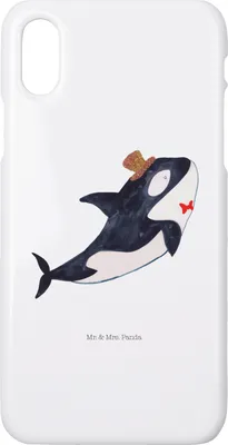 Produktbild von Mr. & Mrs. Panda Iphone 10 Handyhülle Orca Zylinder - Weiß - Geschenk, Glückwunsch, Meer, X, Narwal, Konfetti, Fest, Hülle, Geburtstag, Cover, Handy