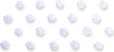 Satinrosen 10mm zum Basteln & Aufnähen 20 Stück Weiß