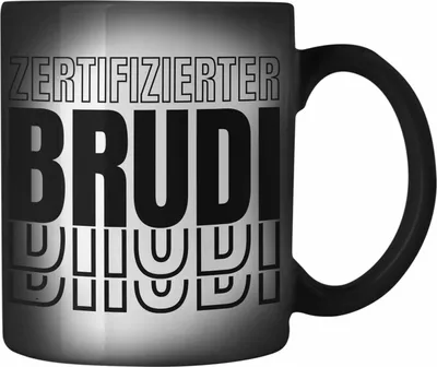 Produktbild von Trendation - er Brudi Farbwechsel Zauber-Tasse Geschenk Beste Freund Bruder Bro Geschenkidee Spruch (Schwarz)