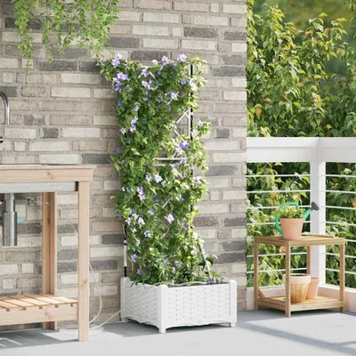 Immagine prodotto di Maison Exclusive - Vaso da giardino bianco, 40 x 40 x 126 cm, in PP