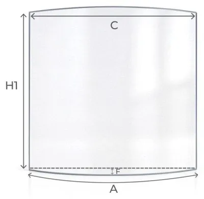 Image de Vitre Edilkamin POLARIS / POLARIS PLUS - Verre Courbe pour poêle à granulés - 328 x 460 mm (A x H) - 4 mm