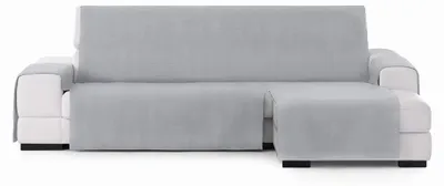 Sofaüberwurf 290 cm, Baumwoll-Polyester, waschbar, grau