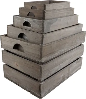 Produktbild von Dekokisten 5er Set Holz Holzkiste Aufbewahrung Allzweckkiste Truhe L42xB29xH25cm