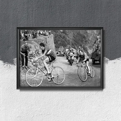 Produktbild von Poster - Canvas - Leinwand - 84,1 cm x 59,4 cm - Fotoposter - Leinwandkunst - Tour de France Fausto Coppi