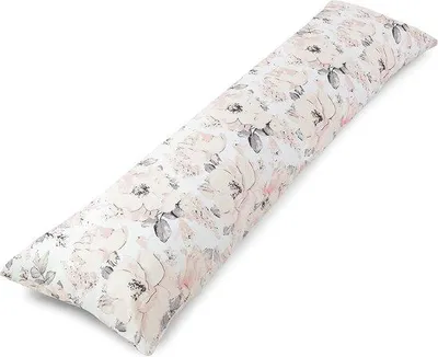 Zdjęcie produktu dla Poduszka dla osób śpiących na boku Unyqoos® o wymiarach 145 x 40 cm – ergonomiczna poduszka do podtrzymywania ciała, z bawełnianą poszewką i wypełnieniem poliestrowym, poduszka zapewniająca komfort dla dorosłych, wzór: dzika róża