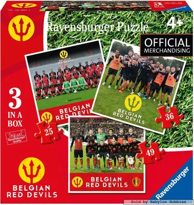 Produktbild von Ravensburger Puzzle 3 Puzzles - Belgian Red Devils 2016 - 25 Teile