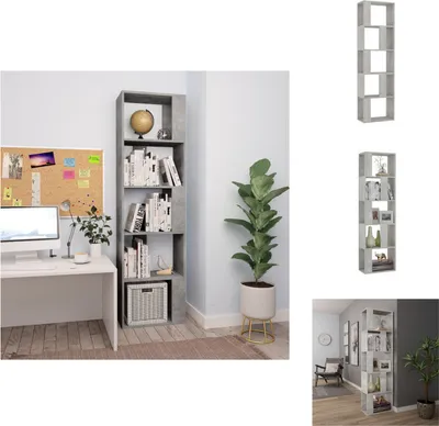 Produktbild von vidaXL Bücherregal/Raumteiler Betongrau 45x24x159 cm Holzwerkstoff -  Bücherregale & Bücherschränke
