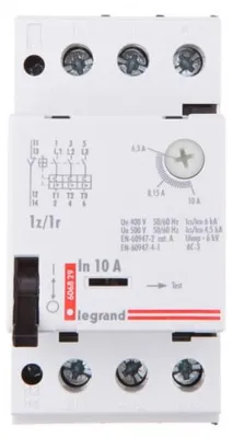 Imagen del producto de Interruptor de protección de motor, 3 polos, 4 kW, 6,3-10A, modelo M 250, 1R/1Z, referencia 10 606829