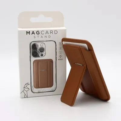 Image de Rabbiter MagCardStand marron, Support, Marron, Cuir, Polyuréthane thermoplastique (TPU), Universel, 1 pièce
