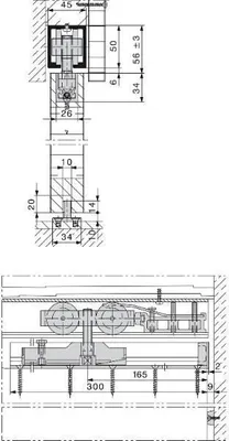 Produktbild von Beschlagset HAWA Junior 120/B ohne Laufschiene