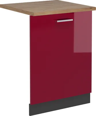 Image de Façade de lave-vaisselle Vicco R-Line Rouge brillant 60cm , PT Chêne, Model 54947