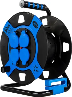 Produktbild von REV Leertrommel 4-fach Kunststoff IP44 schwarz/blau