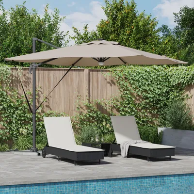 Produktbild von Desgin Freischwinger Roma-Parasol mit LEDs Taupe 286x285x270 cm Aluminium - Sonnensegel 42003354