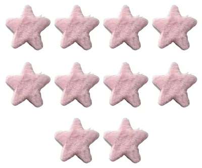 Produktbild von 10er-Pack Haarspangen für Mädchen, Plüschsternform, stabiler Halt, Macaron-Farbe, Herbst-Winter-Accessoires