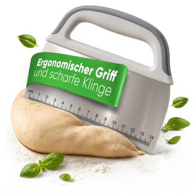 Produktbild von EDELFELD - Teigkarte aus Edelstahl 15cm - Teigschneider zum Brotbacken - Langlebiger Teigspachtel zum Teilen & Formen von Teig