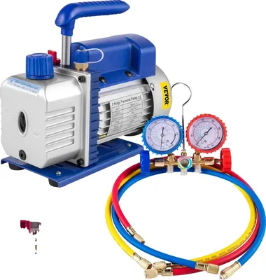Obrázek produktu pro Vakuové pumpy, průtok 1,8 CFM, tlakový rozsah 0-800 PSI, výkon 1,8 CFM, 1-4 HP, manometr