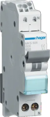 Immagine prodotto di Hager LS-Schalter 1P+N 6kA B-6A Hager MKS506, 1 pz.