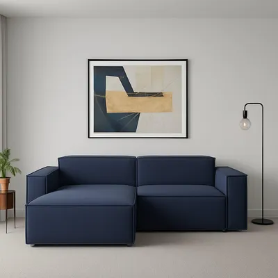Immagine prodotto di Talamo Italia Divano Fisso con Penisola Alhoa 170x220 cm blu blu, Sfoderabile Modulare, Sfoderabile,  Italy,  Oekotext  Italy