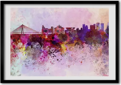 Produktbild von Bild - Bilder - Bilderrahmen - 70 cm x 50 cm - MDF-Rahmen, Wandkunst Farbe Warschau