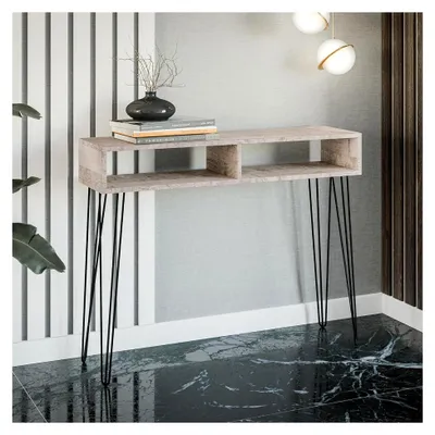 Produktbild von Konsolentisch 110x30x85 cm – Schmaler Ablagetisch mit Metallbeinen – Moderner Flurtisch für Wohnzimmer, Schlafzimmer und Eingang