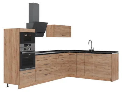 Obrázek produktu pro Rohová kuchyň Vicco Fame-Line Zlatý mocný dub/Zlatý mocný dub 287 x 207 cm, PD Antracit, Model 63501
