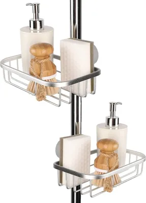 Produktbild von Goliving Duschregal hängend – ohne Bohren – Küchenregal – 2er-Set – Badezimmerzubehör - Silber
