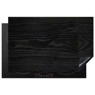 Obrázok produktu pre KitchenYeah® Kryt na sporák čierny - vzhľad dreva, 81x52cm, kuchynská dekorácia, keramický kryt na varnú dosku, krycia doska na varnú dosku