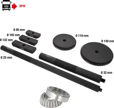 Image de Jeu d'outils pour roulements de roue pour BPW, 7 pièces