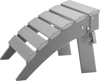 A gray Adirondack ottoman is shown against a white background.