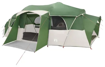 Image de Tente familiale vidaXL avec double toit, imperméable, verte, 10 personnes
