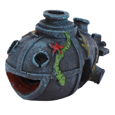 Obrázok produktu pre Živica Akvárium Umelé Simulácia Vrak jaskyne dekorácie Skrytý dom Fish Tank Krajina Ornament