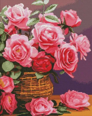 Image de Mosaïque de diamants - Roses colorées 40x50cm