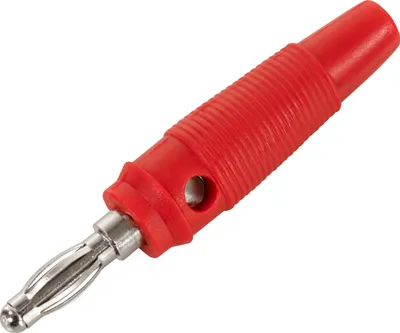 Produktbild von Bananen-Stecker McPower, 4 mm, Querloch, Druckfeder, rot