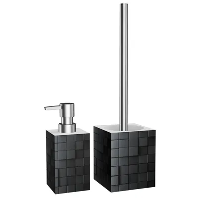 Produktbild von 2-teiliges Badezimmer Set Seifenspender und WC-Bürste - Cube