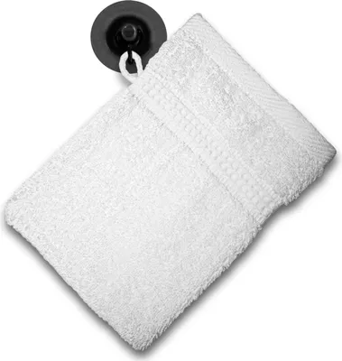 Produktbild von Waschhandschuh Waschlappen weiß 16x21 cm Frottee 100% Baumwolle Frottierware