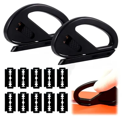 Produktbild von 2 Stück Geschenkpapier Schneider mit 12 Klingen, Geschenkpapier Cutter, Papierschneider für Weihnachtspapier, Packpapier