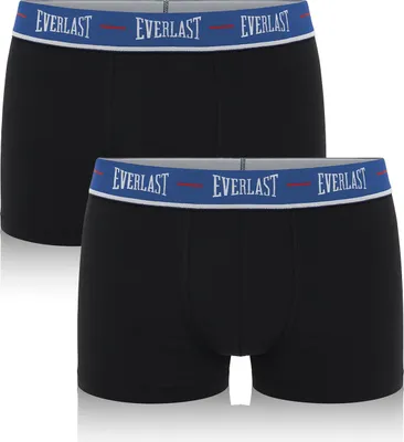 Immagine prodotto di Set boxer Everlast da uomo in cotone - Intimo confortevole con Spandex, confezione da 2 pezzi, grigio/nero, senza motivo, ideale per l'uso quotidiano, vestibilità regolare M