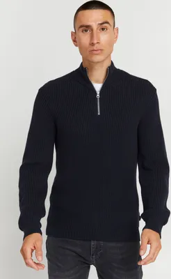 Produktbild von CASUAL FRIDAY CFKarlo Herren Strickpullover Troyer Feinstrick Pullover mit Stehkragen und Reißverschlus