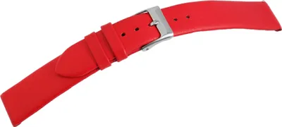 Produktbild von Echtleder-Uhrenarmband, nahtlos, in 5 Farben 18mm 20mm Rot/20mm