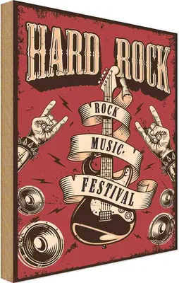 Produktbild von vianmo Holzschild 18x12 cm hard Rock Music festival Geburtstag Feiern Party