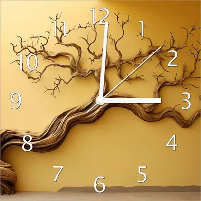 Produktbild von Wallario Design Wanduhr Lebensbaum Skulptur aus Echtglas, Größe 30 x 30 cm