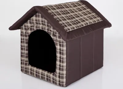 Obrázek produktu pro Psí bouda psí jeskyně psí pelíšek psí dům kočičí jeskyně mittle L - 52x46 cm hnědá kostkovaná