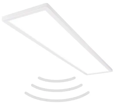 Zdjęcie produktu dla Wyjątkowo płaska lampa sufitowa LED z czujnikiem ruchu - IP44 Lampa łazienkowa LED Lampa łazienkowa, wyjątkowo płaski panel sufitowy do wilgotnych pomieszczeń, 98 x 20 x 3 cm (dł. x szer. x wys.)