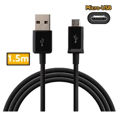 Image de Samsung ECB-DU4EBE Câble de données micro-USB vers USB 1,5m noir en vrac