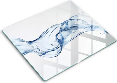 Zdjęcie produktu dla Deska kuchenna – 60 cm x 52 cm - Szklana deska do krojenia - Szkło hartowane – Antypoślizgowa - Krystaliczna Woda