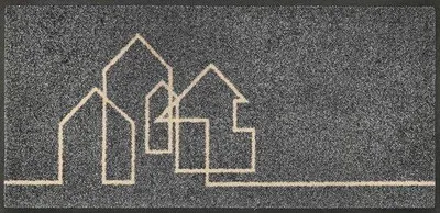 Produktbild von Famanu Fußmatte 35 x 75 cm - Waschbar, Rutschfest und Geräuschdämpfend für Innen und Außen - Grau