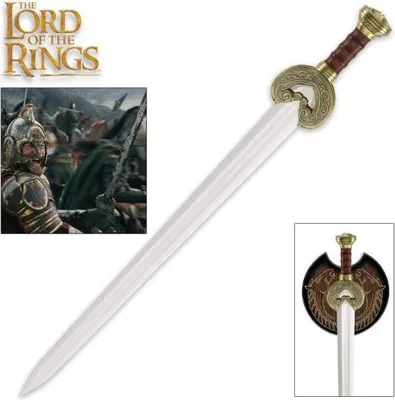 Produktbild von Herugrim Schwert von König Theoden inspiriert aus The Lord of the Rings, Edelstahlklinge 97 cm, dekoratives Sammlerschwert mit Wandhalterung JT6203B