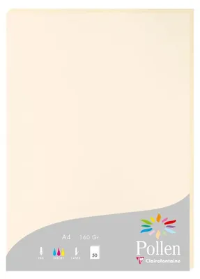 Obrázek produktu pro Clairefontaine 14204C, A4 (210x297 mm), 50 listy, 160 g/m², Slonovinová,