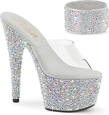 Produktbild von BEJEWELED-712MS Damen Slipper von Pleaser, Transparent EU 41, US 11