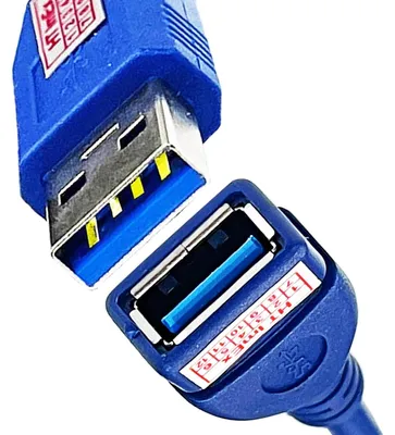 Produktbild von 1m USB 3.0 Verlängerungskabel Datenkabel Verlängerung A-Stecker zu A-Buchse blau